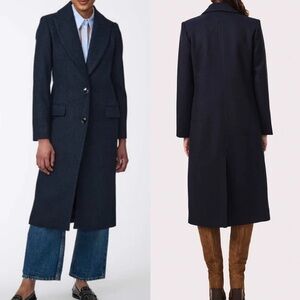NWT BERNANDO LONG twill Navy Coat size small